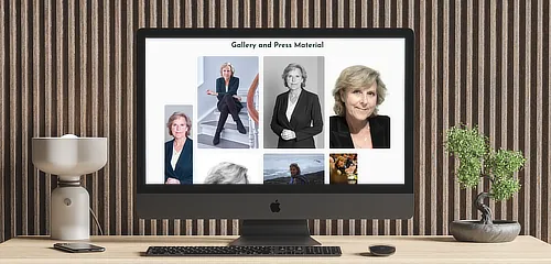 ConnieHedegaard.com shown on desktop, tablet, and phone